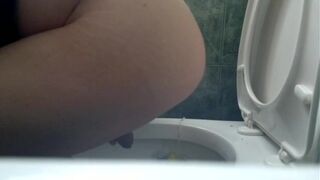 0008 soft and loud morning poop over toilet