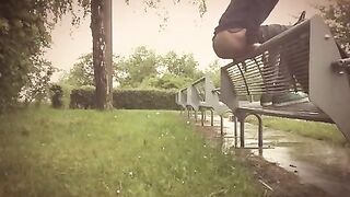 Shitting Boys - Liquid in public on park bench