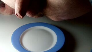 Me shitting in an oval plate (without sound)