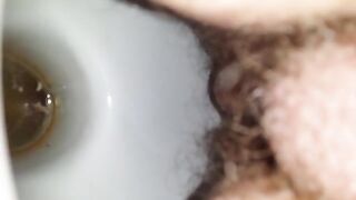 Hairy wife shitting in toilet On shittytube